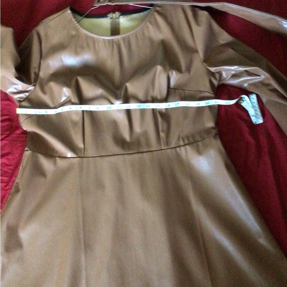 Carmel BrownFaux Leather Belted Dress NWOT - Picture 5 of 5